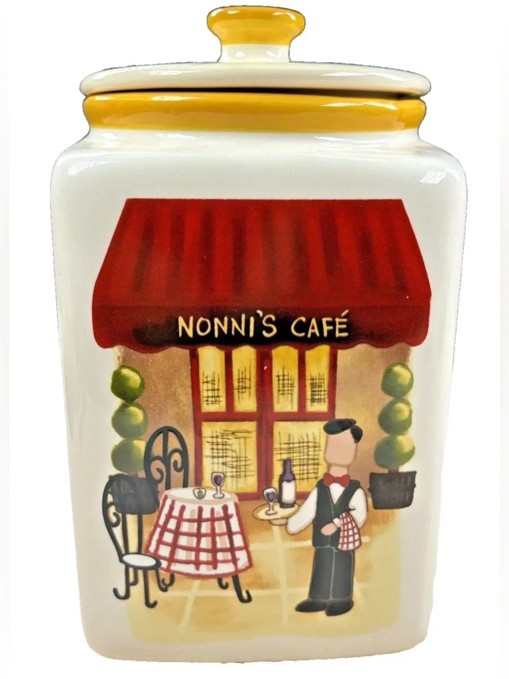 Nonni’s Cafe Cookie Jar Canister Ceramic 8